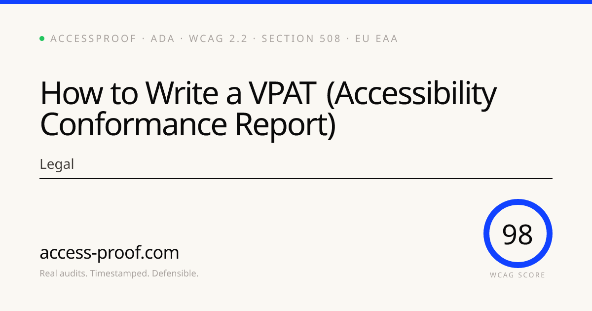 How to Write a VPAT (Accessibility Conformance Report) — AccessProof ...