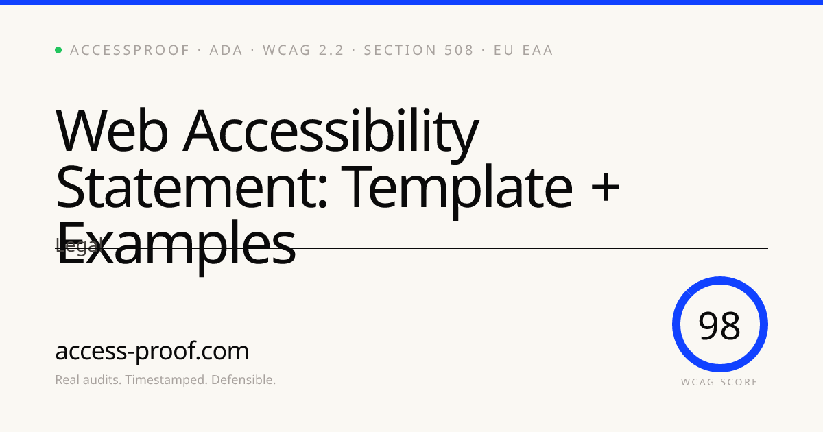 Web Accessibility Statement: Template + Examples — AccessProof ...